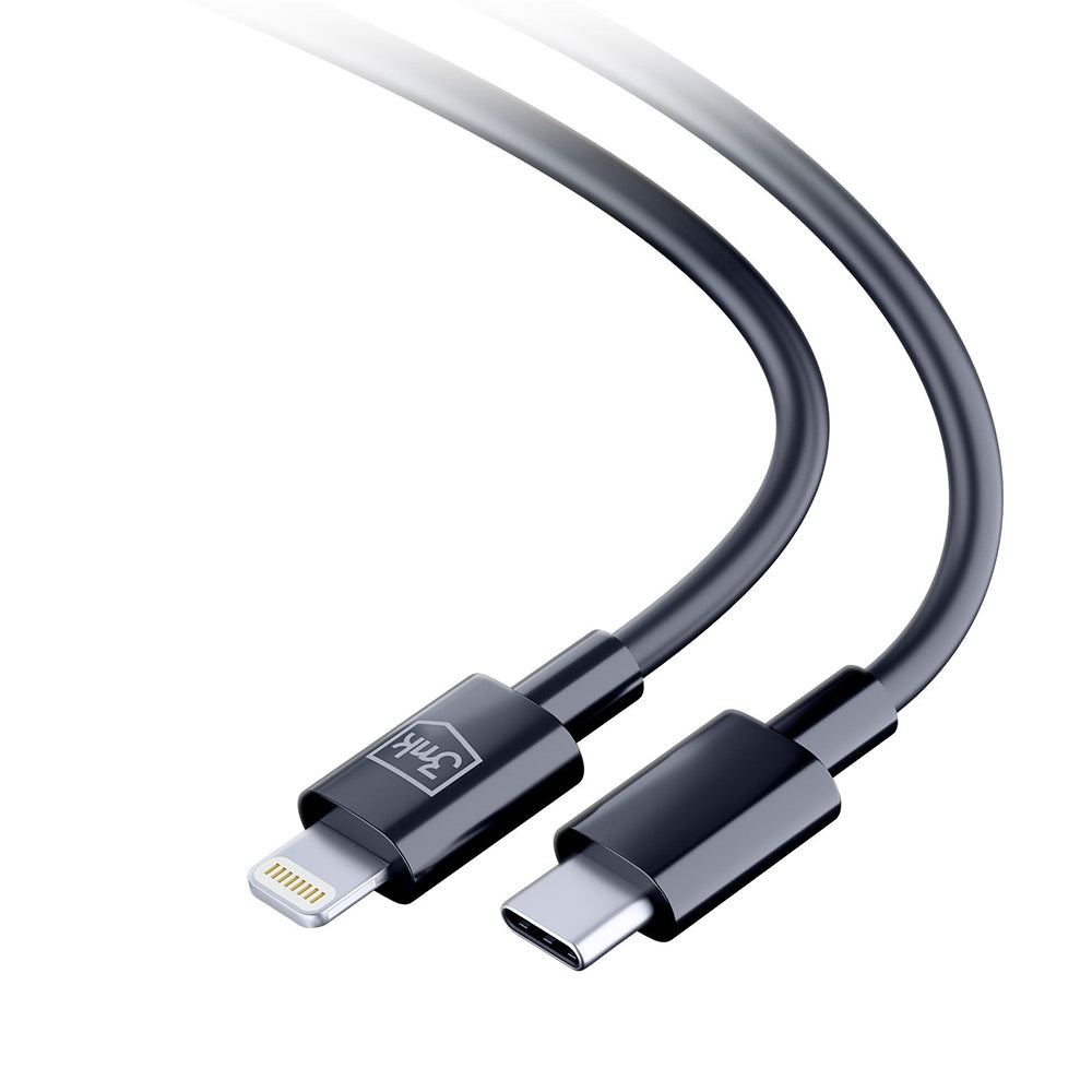 Cablu Date si Incarcare USB-C - Lightning 3MK Hyper, 20W, 1.2m, Alb