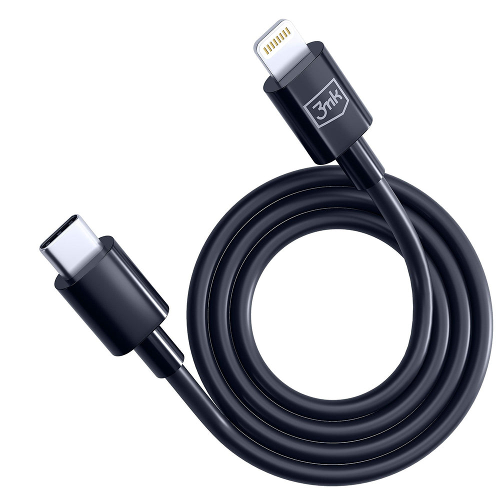 Cablu Date si Incarcare USB-C - Lightning 3MK Hyper, 20W, 1.2m, Alb
