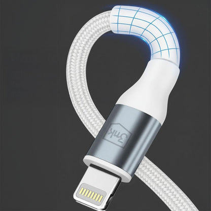 Cablu Date si Incarcare USB-C - Lightning 3MK Hyper N, 27W, 1m, Alb
