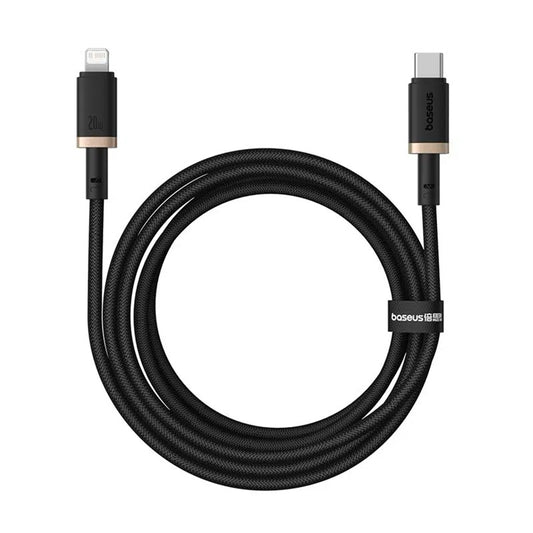 Cablu Date si Incarcare USB-C - Lightning Baseus Dura Series, 20W, 2m, Auriu Negru P10377800U01-02