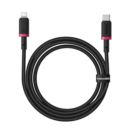 Cablu Date si Incarcare USB-C - Lightning Baseus Dura Series, 20W, 2m, Rosu Negru E0420802