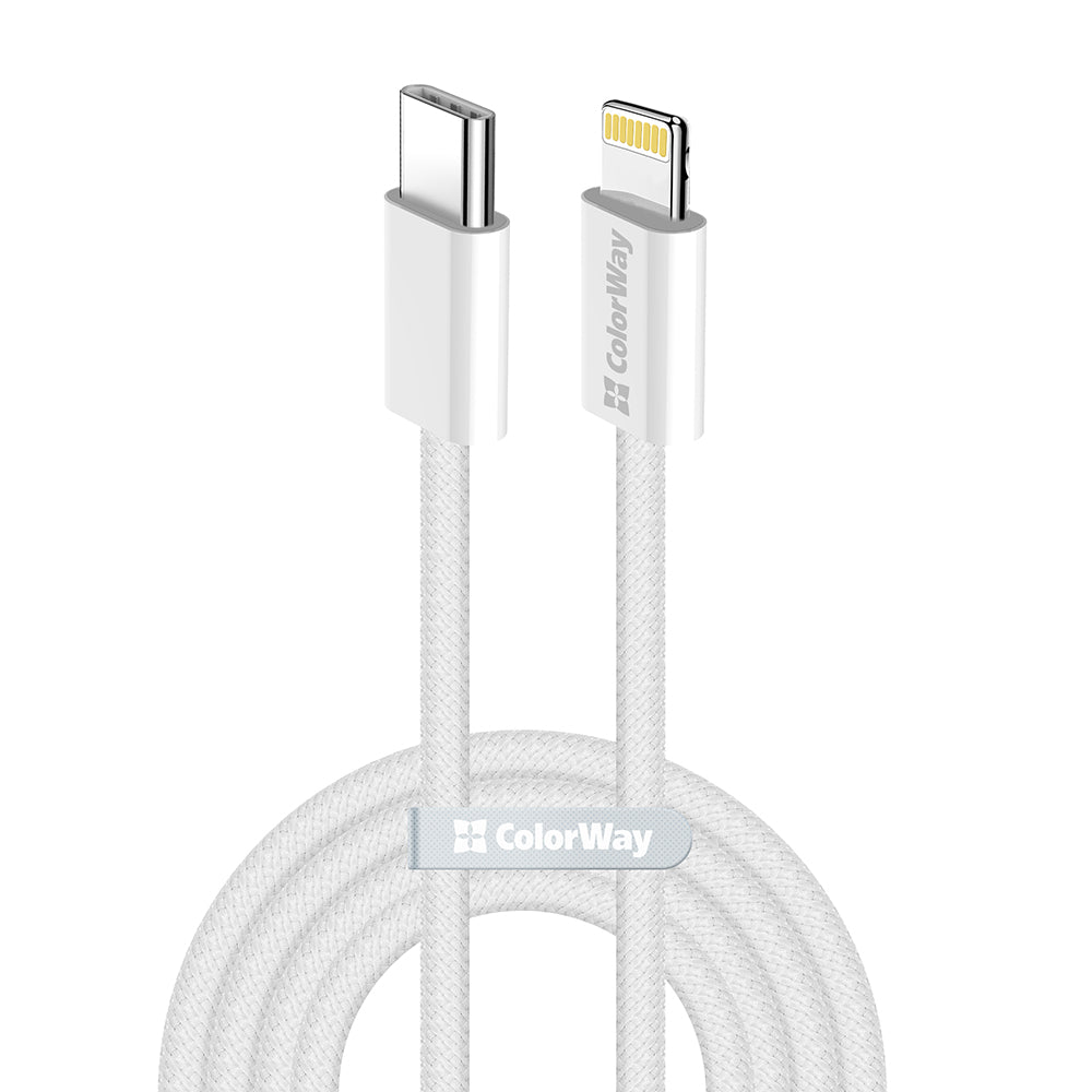 Cablu Date si Incarcare USB-C - Lightning ColorWay CW-CBPDCL061, 27W, 1m, Gri