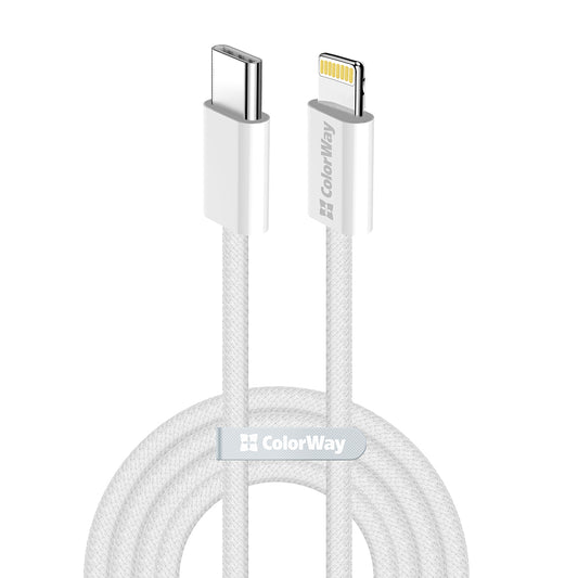 Cablu Date si Incarcare USB-C - Lightning ColorWay CW-CBPDCL061, 27W, 1m, Gri
