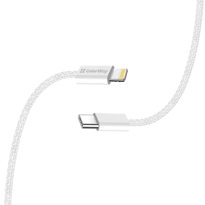 Cablu Date si Incarcare USB-C - Lightning ColorWay CW-CBPDCL061, 27W, 1m, Gri