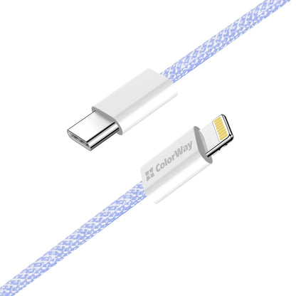 Cablu Date si Incarcare USB-C - Lightning ColorWay CW-CBPDCL061, 27W, 1m, Mov