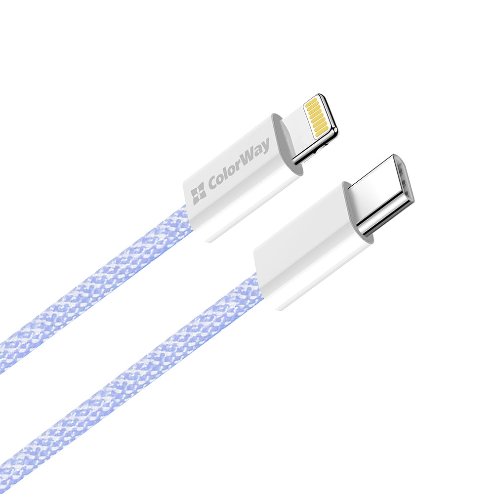 Cablu Date si Incarcare USB-C - Lightning ColorWay CW-CBPDCL061, 27W, 1m, Mov