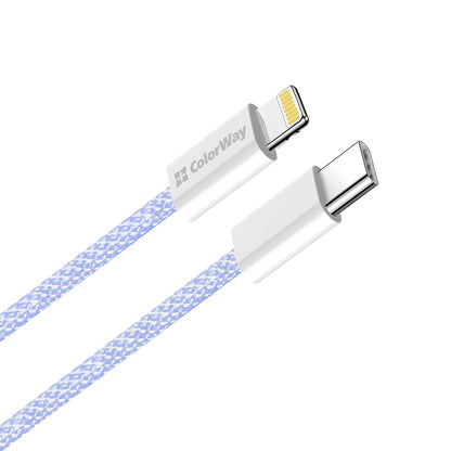 Cablu Date si Incarcare USB-C - Lightning ColorWay CW-CBPDCL061, 27W, 1m, Mov
