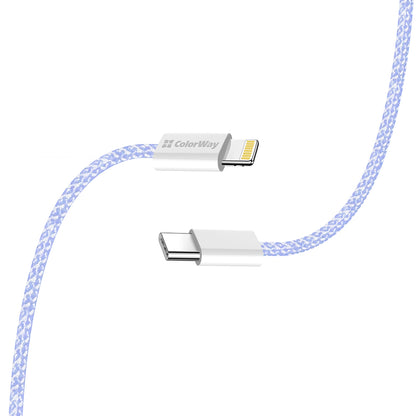 Cablu Date si Incarcare USB-C - Lightning ColorWay CW-CBPDCL061, 27W, 1m, Mov