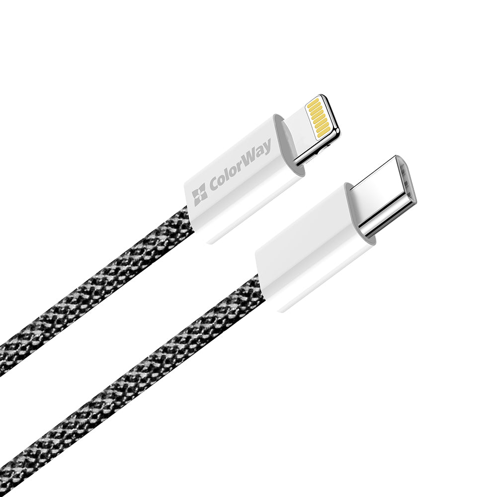Cablu Date si Incarcare USB-C - Lightning ColorWay CW-CBPDCL061, 27W, 1m, Negru