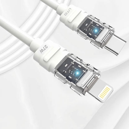 Cablu Date si Incarcare USB-C - Lightning Lito LD05, 27W, 1m, Alb