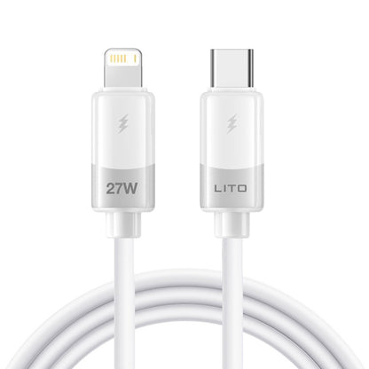 Cablu Date si Incarcare USB-C - Lightning Lito LD07, 27W, 1m, Alb