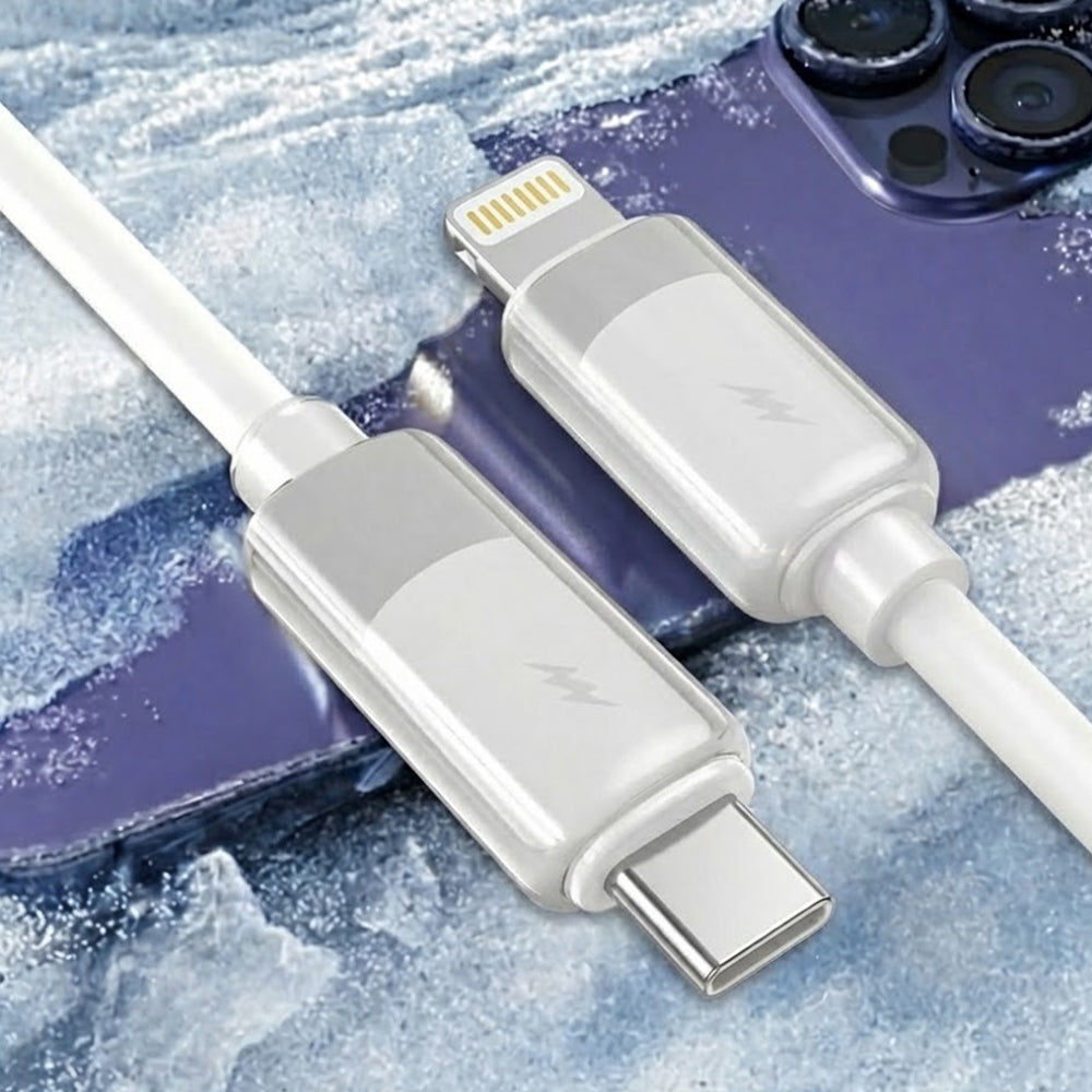 Cablu Date si Incarcare USB-C - Lightning Lito LD07, 27W, 1m, Alb