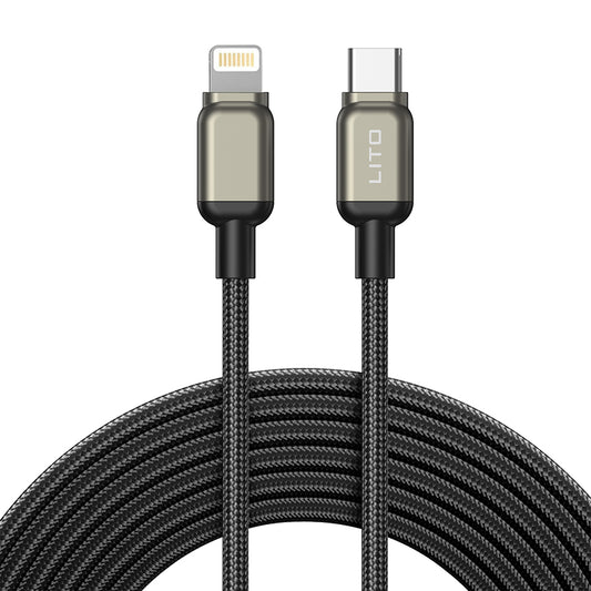Cablu Date si Incarcare USB-C - Lightning Lito LD17, 20W, 1m, Negru