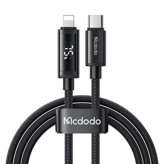 Cablu Date si Incarcare USB-C - Lightning McDodo CA-7990 Display, 36W, 1.2m, Negru
