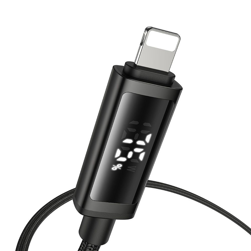 Cablu Date si Incarcare USB-C - Lightning McDodo CA-7990 Display, 36W, 1.2m, Negru
