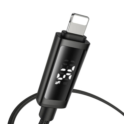 Cablu Date si Incarcare USB-C - Lightning McDodo CA-7990 Display, 36W, 1.2m, Negru