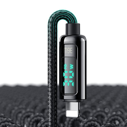 Cablu Date si Incarcare USB-C - Lightning McDodo CA-8810 Display, 36W, 1.2m, Negru