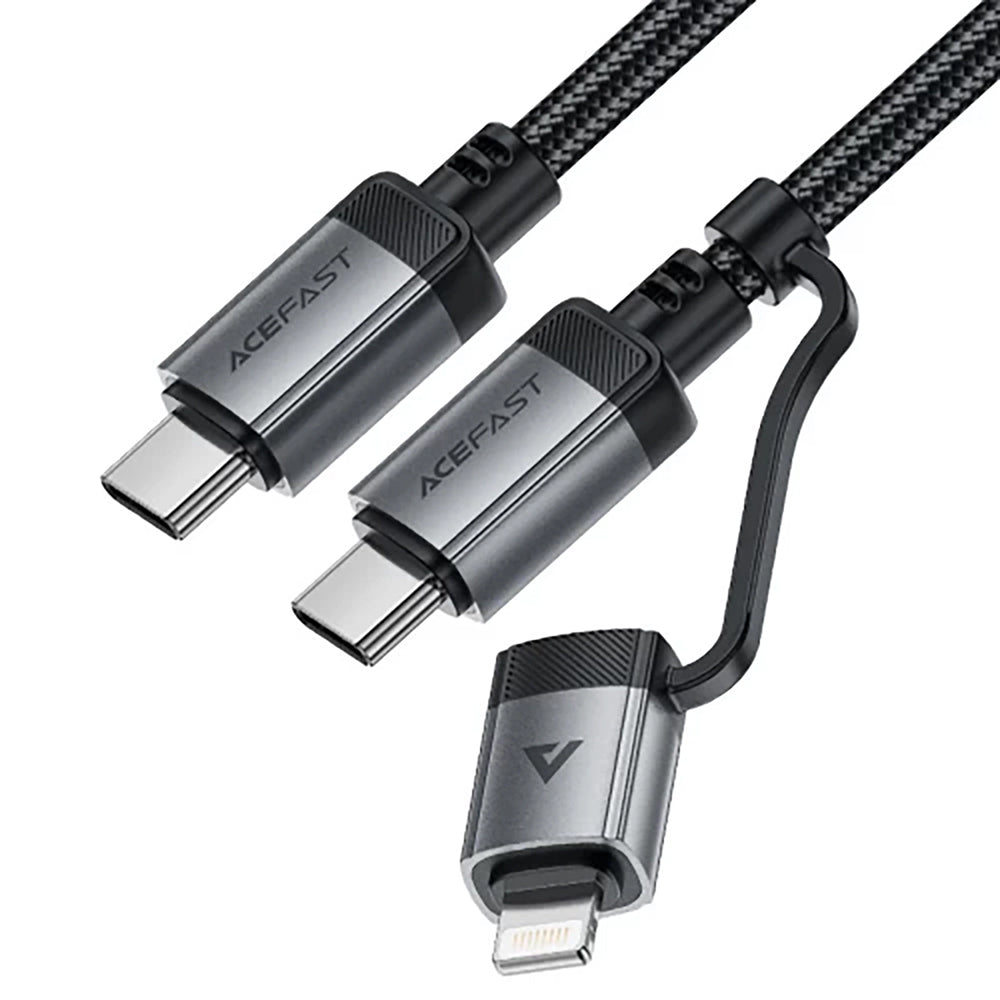 Cablu Date si Incarcare USB-C - Lightning / USB-C Acefast C20-01, 60W, 1.2m, Negru