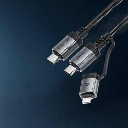 Cablu Date si Incarcare USB-C - Lightning / USB-C Acefast C20-01, 60W, 1.2m, Negru