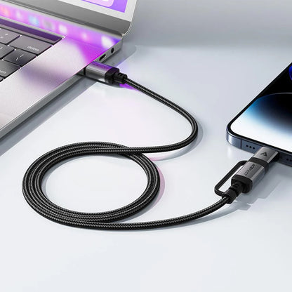 Cablu Date si Incarcare USB-C - Lightning / USB-C Acefast C20-01, 60W, 1.2m, Negru