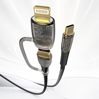 Cablu Date si Incarcare USB-C - Lightning / USB-C Lito LD12, 60W, 1.2m, Negru