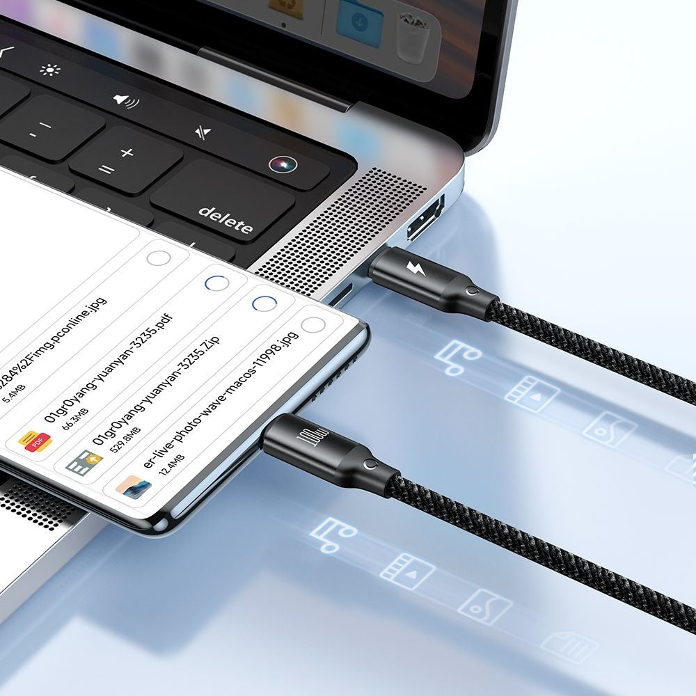 Cablu Incarcare USB-C - Lightning / USB-C / QI McDodo CA-4940 O 3in1, 100W, 1.2m, Negru