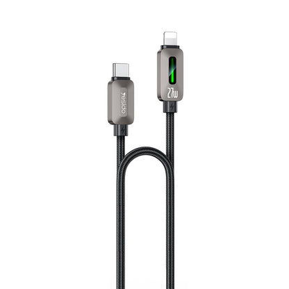 Cablu Date si Incarcare USB-C - Lightning Yesido CA199, 27W, 1.2m, Negru