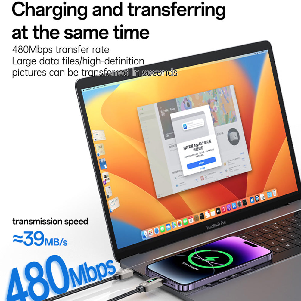 Cablu Date si Incarcare USB-C - Lightning Yesido CA199, 27W, 1.2m, Negru