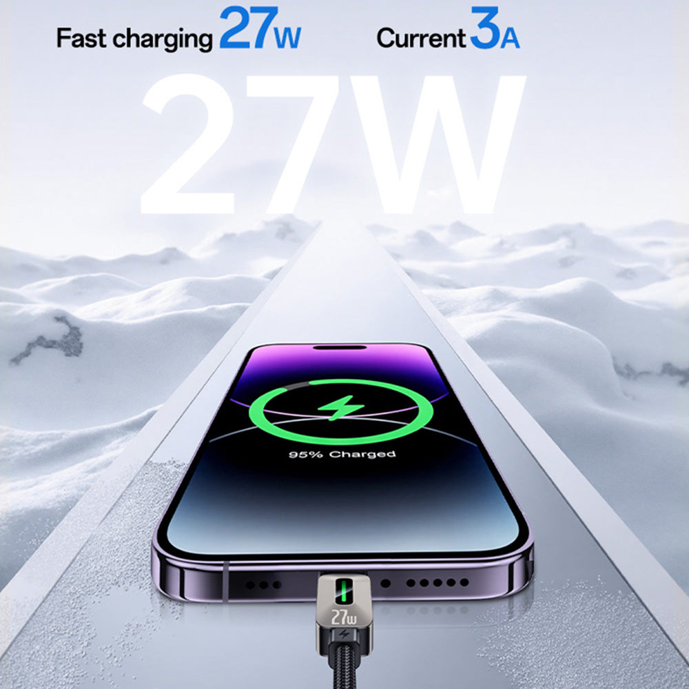 Cablu Date si Incarcare USB-C - Lightning Yesido CA199, 27W, 1.2m, Negru