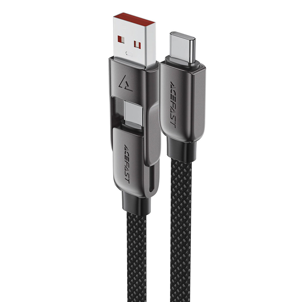 Cablu Date si Incarcare USB-C - USB-A / USB-C Acefast C13-04, 60W, 1.2m, Negru