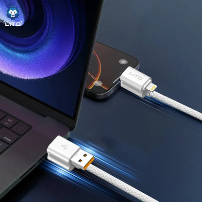 Cablu Date si Incarcare USB-C / USB-A - USB-C / Lightning Lito LD21, 100W, 1m, Negru