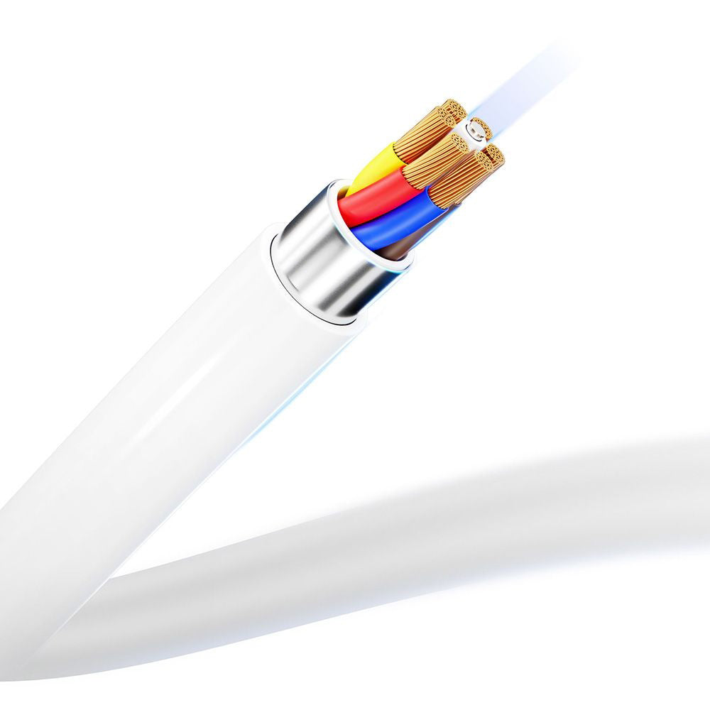 Cablu Date si Incarcare USB-C - USB-C 3MK Hyper, 100W, 2m, Alb