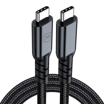 Cablu Date si Incarcare USB-C - USB-C 3MK Hyper N Thunderbolt 4, 240W, 2m, Negru