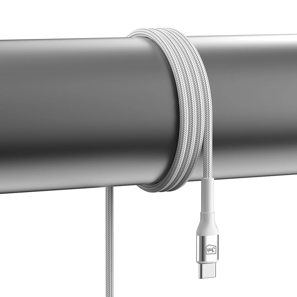 Cablu Date si Incarcare USB-C - USB-C 3MK Hyper N, 60W, 1m, Alb