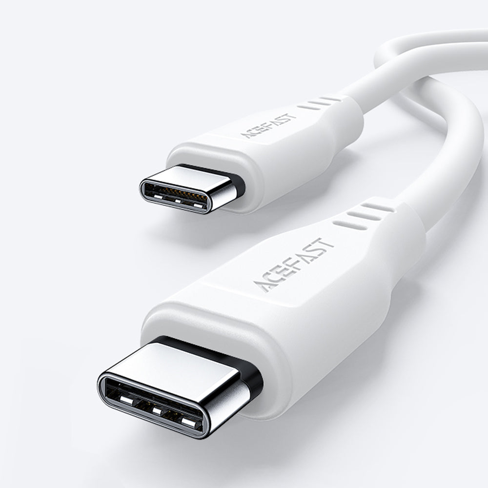 Cablu Date si Incarcare USB-C - USB-C Acefast C3-03, 60W, 1.2m, Alb