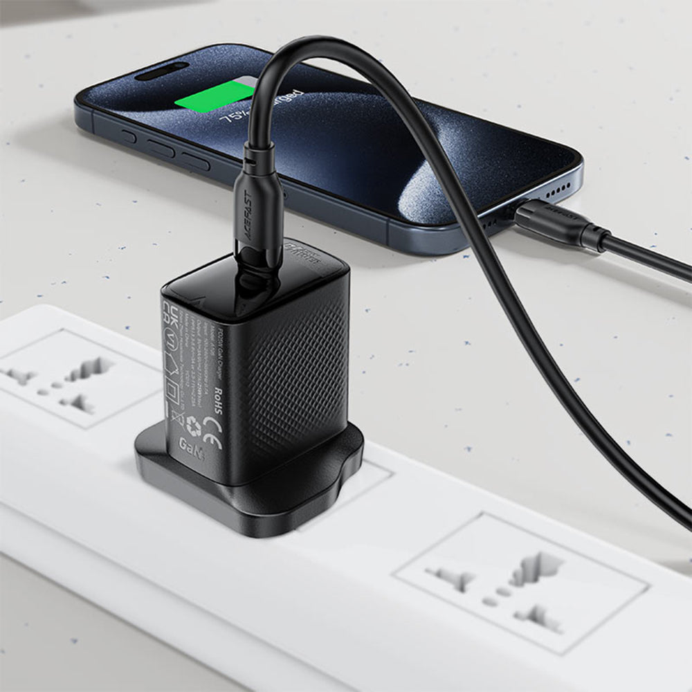 Cablu Date si Incarcare USB-C - USB-C Acefast C16-03, 60W, 1.2m, Negru