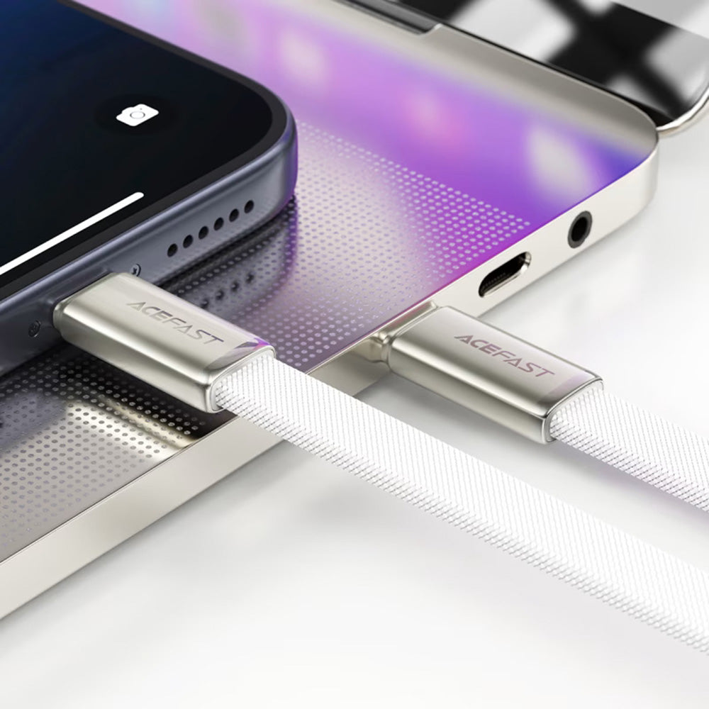 Cablu Date si Incarcare USB-C - USB-C Acefast C24-03, 60W, 1.2m, Alb