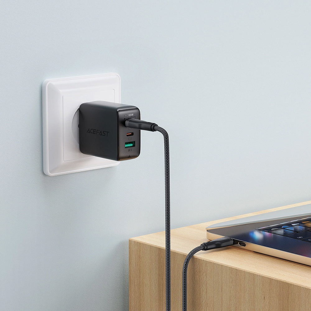 Cablu Date si Incarcare USB-C - USB-C Acefast C8-03, 60W, 1.2m, Negru