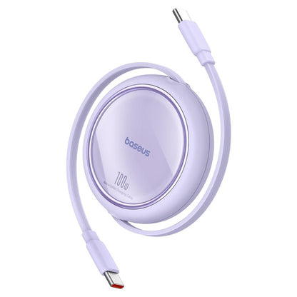Cablu Date si Incarcare USB-C - USB-C Baseus Free2Draw Mini Retractable, 100W, 1m, Mov P10364500511-00