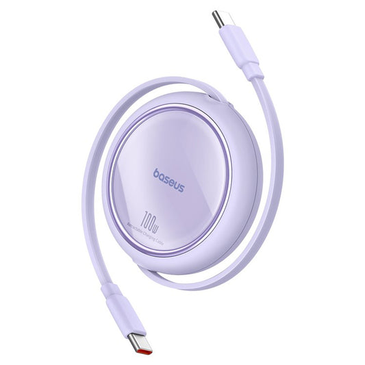 Cablu Date si Incarcare USB-C - USB-C Baseus Free2Draw Mini Retractable, 100W, 1m, Mov P10364500511-00