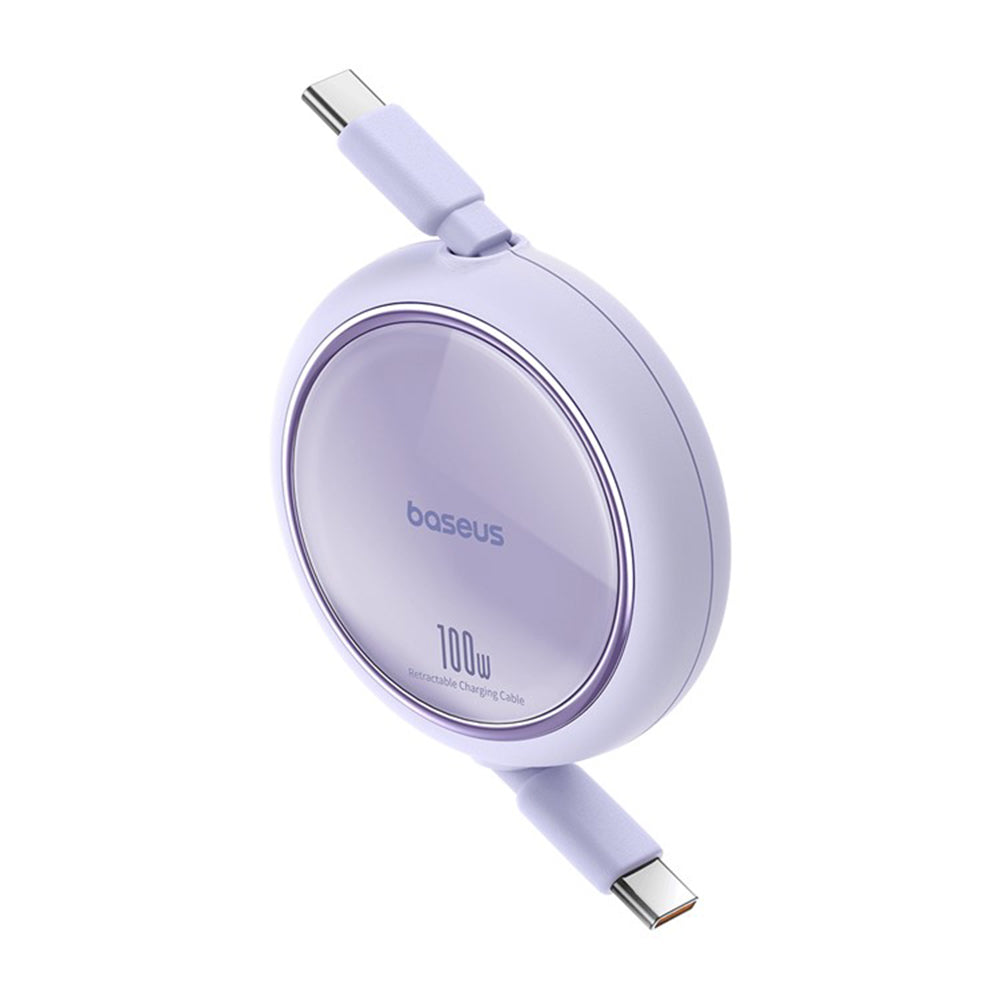 Cablu Date si Incarcare USB-C - USB-C Baseus Free2Draw Mini Retractable, 100W, 1m, Mov P10364500511-00