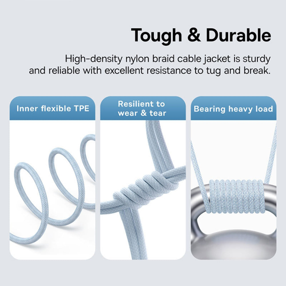 Cablu Date si Incarcare USB-C - USB-C Baseus Gem, 100W, 1m, Bleu P10373000311-00