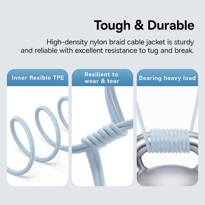 Cablu Date si Incarcare USB-C - USB-C Baseus Gem, 100W, 1m, Bleu P10373000311-00