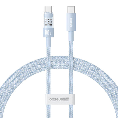 Cablu Date si Incarcare USB-C - USB-C Baseus Gem, 100W, 2m, Bleu P10373000311-01