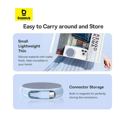 Cablu Date si Incarcare USB-C - USB-C Baseus Pathfinder Retractable, 100W, 1m, Bleu P10368400311-00