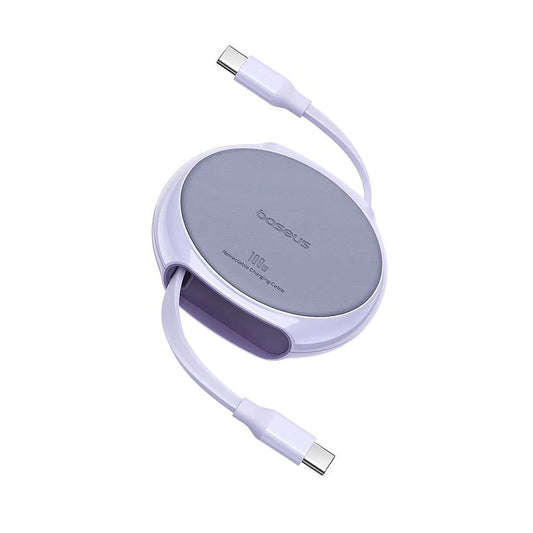 Cablu Date si Incarcare USB-C - USB-C Baseus Pathfinder Retractable, 100W, 1m, Mov P10368400511-00