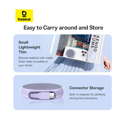 Cablu Date si Incarcare USB-C - USB-C Baseus Pathfinder Retractable, 100W, 1m, Mov P10368400511-00