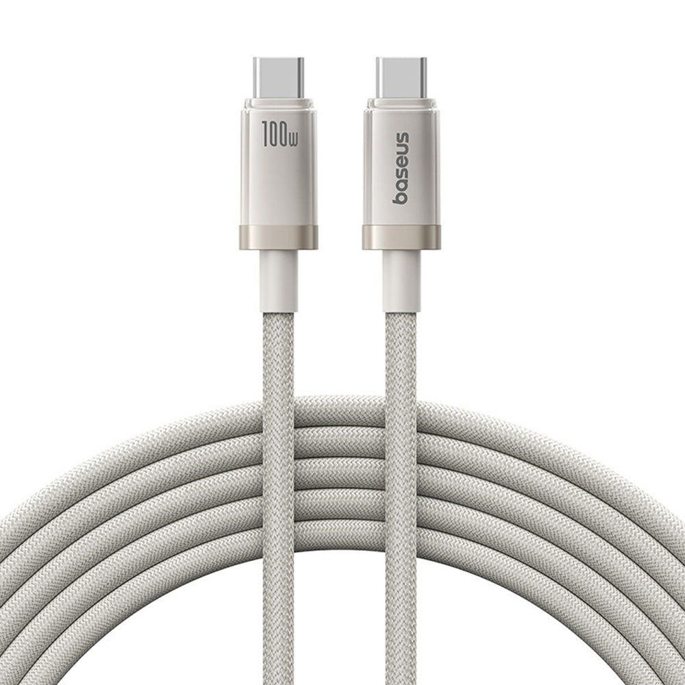 Cablu Date si Incarcare USB-C - USB-C Baseus Titanium, 100W, 2m, Argintiu P10378100G21-01
