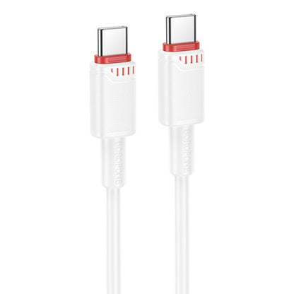 Cablu Date si Incarcare USB-C - USB-C Borofone BX110 Beneficio, 60W, 1m, Alb