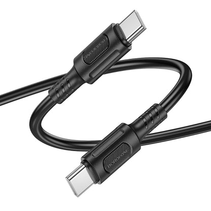 Cablu Date si Incarcare USB-C - USB-C Borofone BX111 Feliz, 60W, 1m, Negru
